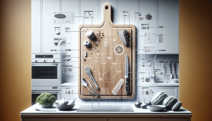 A robust, eco-friendly cutting board showcased in a modern kitchen, epitomising sustainability and minimal waste.