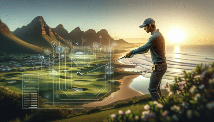 Golfer in South Africa employing a finger grip for a natural wrist hinge, maintaining a neutral stance on varied terrains.