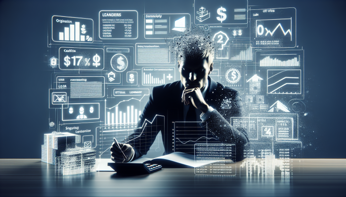 Debt Consolidation Loan Origination Fees Explained: | DCL Person comparing loan offers, using calculators and charts to analyze origination fees and interest rates.