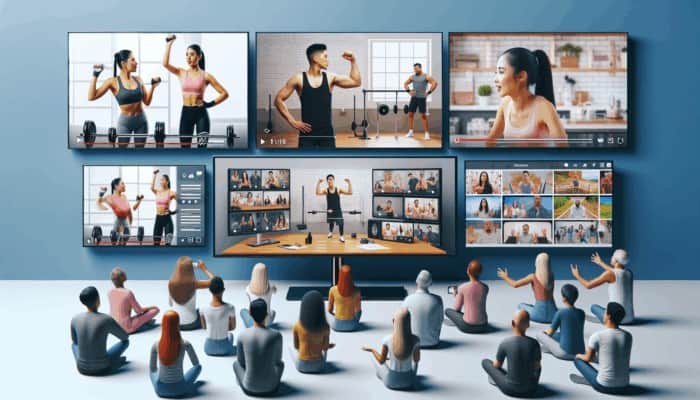 Screens displaying fitness tutorials, expert interviews, and behind-the-scenes vlogs, captivating diverse audiences.