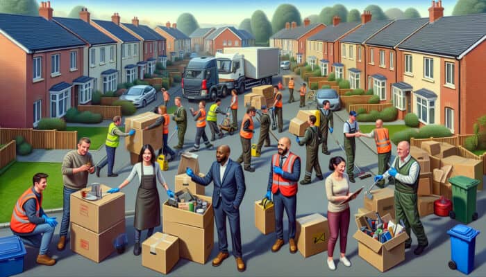 A local UK clearance team effectively clearing a home, providing personalised services and negotiating prices with clients.