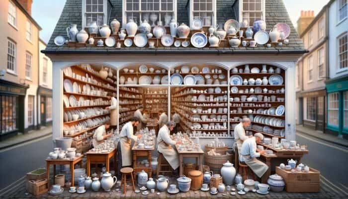 A welcoming East Calder porcelain repair shop where artisans restore ceramics, offering customised consultations.